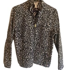 Chico’s Zenergy Reversible Leopard & Zebra Black & White Zip Up Jacket